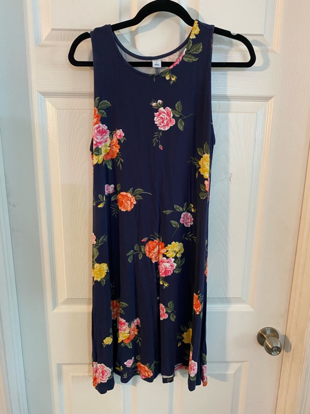 Old Navy Navy Floral Sleeveless Midi Dress